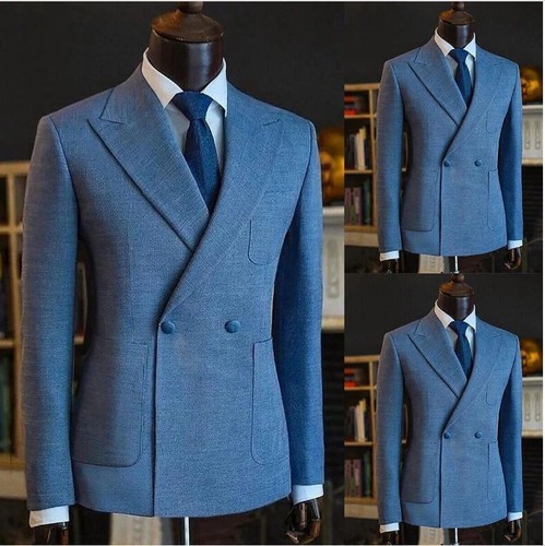Men blue suit double - uk,