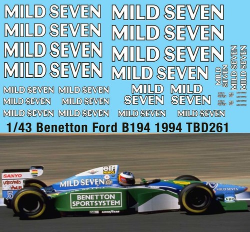 Decals for benetton b194 - 1/43,