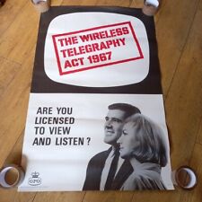 VINTAGE 1960s, GPO THE WIRELESS TELEGRAPHY ACT 1967 ADVERTISING POSTER