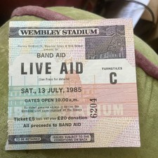 Live  Aid concert ticket
