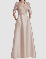 $2995 Reem Acra Women's Pink Embellished Elbow Sleeve Kaftan Dress Size XL