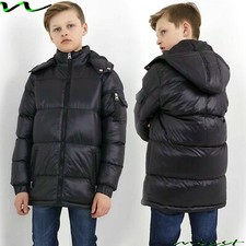 NEW BOYS SHINY BLACK COAT KIDS
