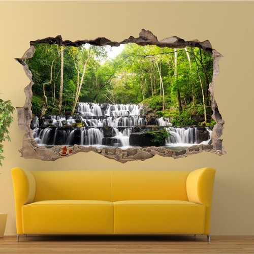 Sun river forest waterfall - sun,