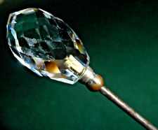 Sparkling Antique Crystal Topped Hatpin, c1900