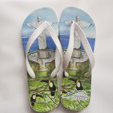 Grendene Flip Flops Rio Janerio Toucan Art UK11 Euro45/46 US12 Tijuca Brazilian