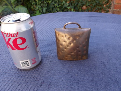 Vintage dimpled brass - tone, cow
