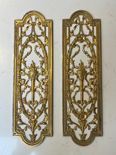 Pair vintage gilded cast metal - pair,