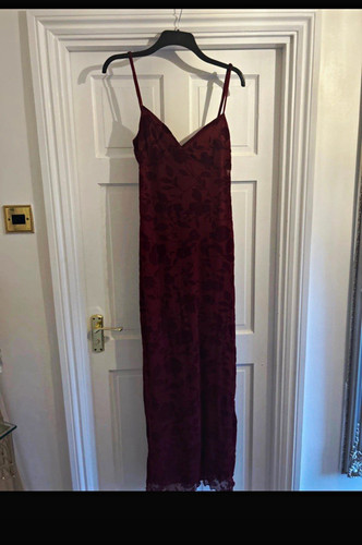 Boohoo burgundy floral mesh - burgundy,