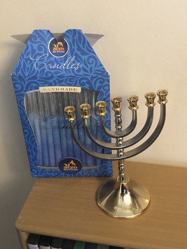 Gold plated menorah - menorah,