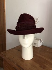 Vintage Bermona London burgundy wool hat 1930s / 1940s