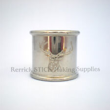 BEADED NICKEL SILVER COLLAR FOR WALKING STICK STAG ENGRAVED 21mm