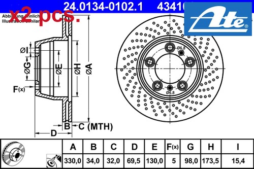 Pcs front brake - x2,
