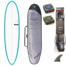 Torq 7ft6 Mini Mal Surfboard Package Blue Pinline NEW Incl Bag Leash Fins wax
