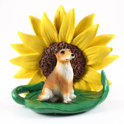 Collie sunflower figurine - sunflower,