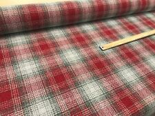 NEXT CHECK fabric tweedy upholstery material 140 cms wide curtains  red/grey