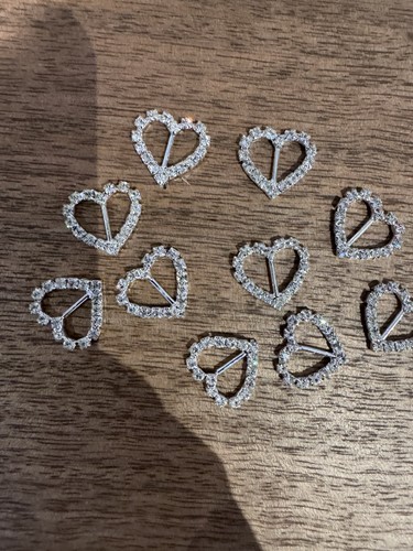 Diamanté heart ribbon - 12,