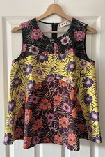 marni tunic top s small bright floral cotton blend