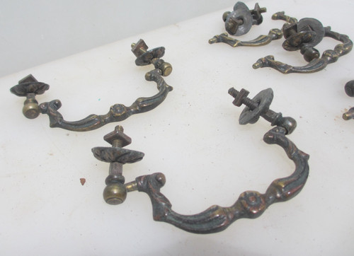 Victorian brass drawer drop - victorian,