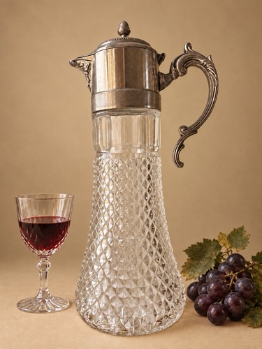 Clear diamond cut glass - cut,