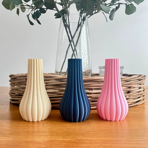 Fluted bud vase faux - fluted,