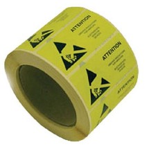 50x Yellow ESD Caution Labels Antistat 50 x 25mm Anti-static Warning Stickers