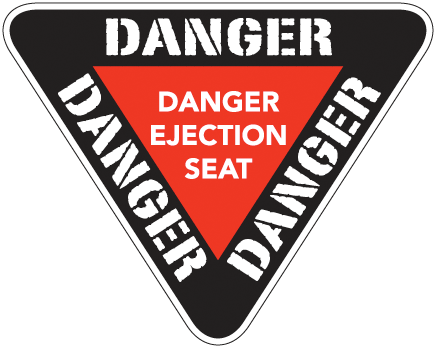 Warning ejector seat - ejector, sticker