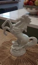 Vintage White Pottery Horse