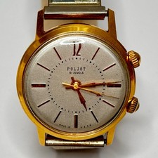 Men's USSR Vintage ALARM Watch POLJOT.  18 Jewel Manual Wind. Stretchable.