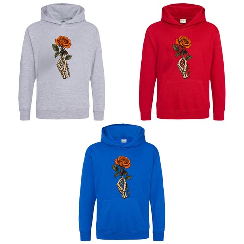 Skeleton hand and rose - hand,