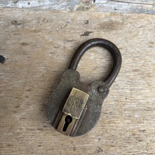 Antique Padlock Cast Iron Very Rare Unusual Secure 4 Level Old Beautiful