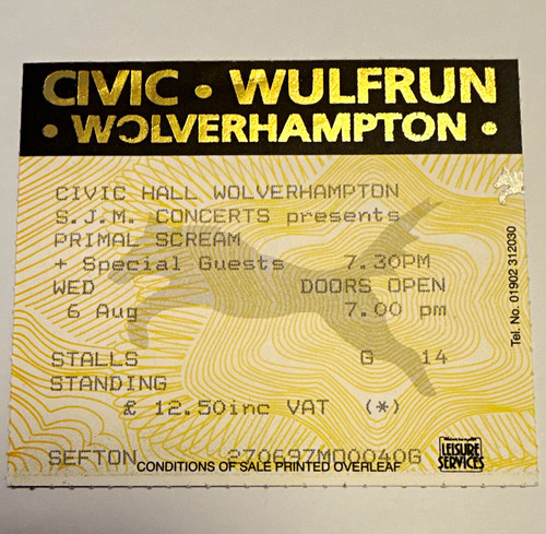 Primal scream concert ticket - concert,