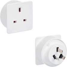 2 Pack UK to Australia NZ China Travel Mains Plug Power Grounded Adapter