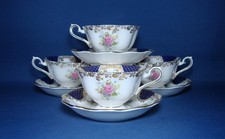 4 x ROYAL ALBERT EMPRESS SERIES ~ ISABELLA TEA CUPS & SAUCERS IN V/G CONDITION
