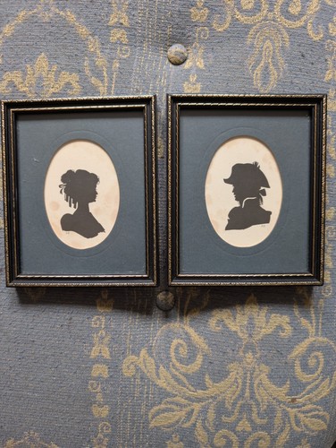 Pair vintage silhouette prints - vintage,