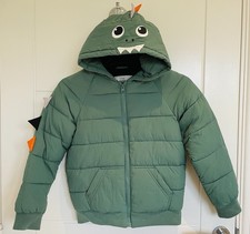 Boys Dinosaur Design With Spikes Padded Hooded Coat, Aged 6-7 Years From George
