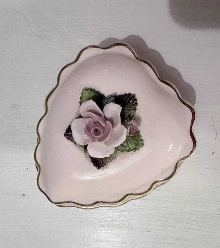 Pink trinket dish - dish, flower