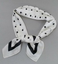 Stylish  Ivory Polka Dot Silk Feel Square Scarf 70cm
