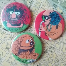 Vintage Muppets Badge x3 - Zoot / Rolf / Animal