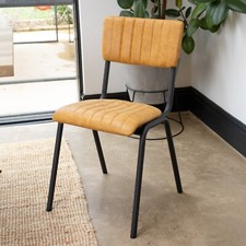 YELLOW UPHOLSTERED DINING CHAIR CAFE CHAIR STACKING CHAIR RESTAURANT CHAIR