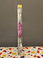 80s Vtg Retro Foil Tinsel Xmas Christmas Door Hanging Decoration Pink Silver