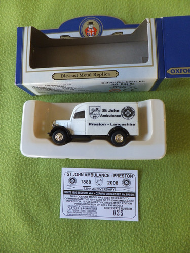 Oxford diecast ltd cert - diecast, ed