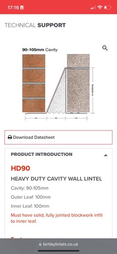 Birtley heavy duty lintel hd90 - birtley,