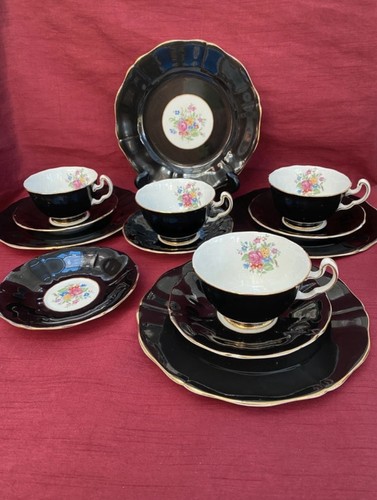 Vintage adderley black - black, (floral