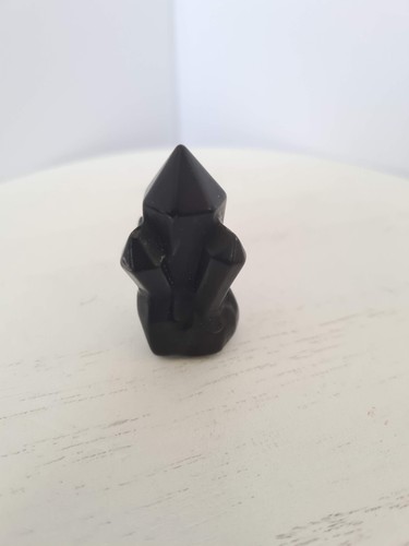 Black obsidian point - black,