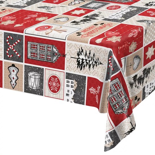 Christmas red stag patchwork - christmas,