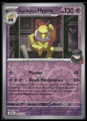 Team rocket hypno - rocket's, 080/182