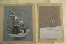 2 original pencil drawings of
