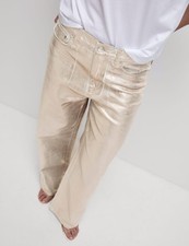 Marks & Spencer Womens Gold Cotton Straight Women Jeans - M&S