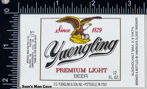 Yuengling premium light label - yuengling,