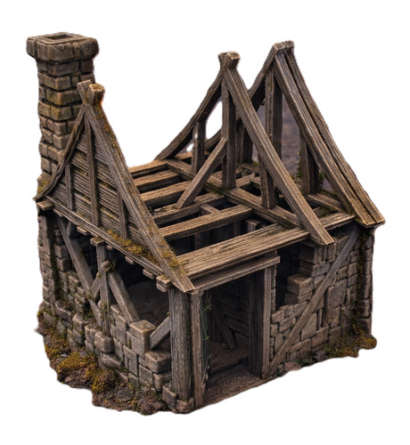 Small medieval ruined house - small,